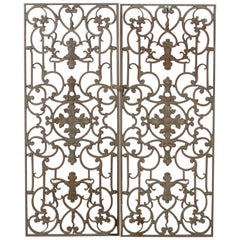 Pair of Early 20th Century French Iron Gates with Symmetrical Design