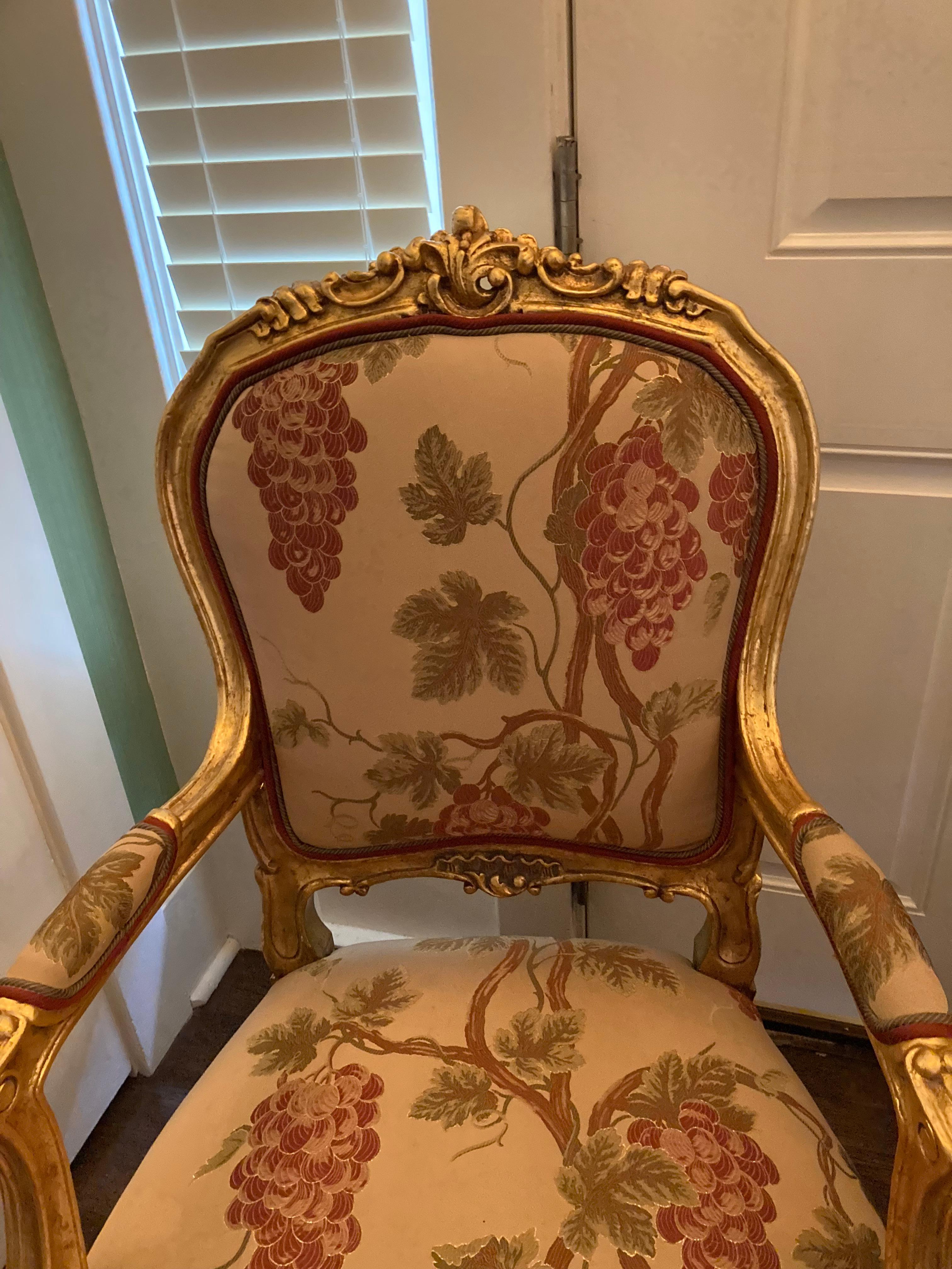 Rococo Pair of Early 20th Century French Large Scale Chairs  For Sale