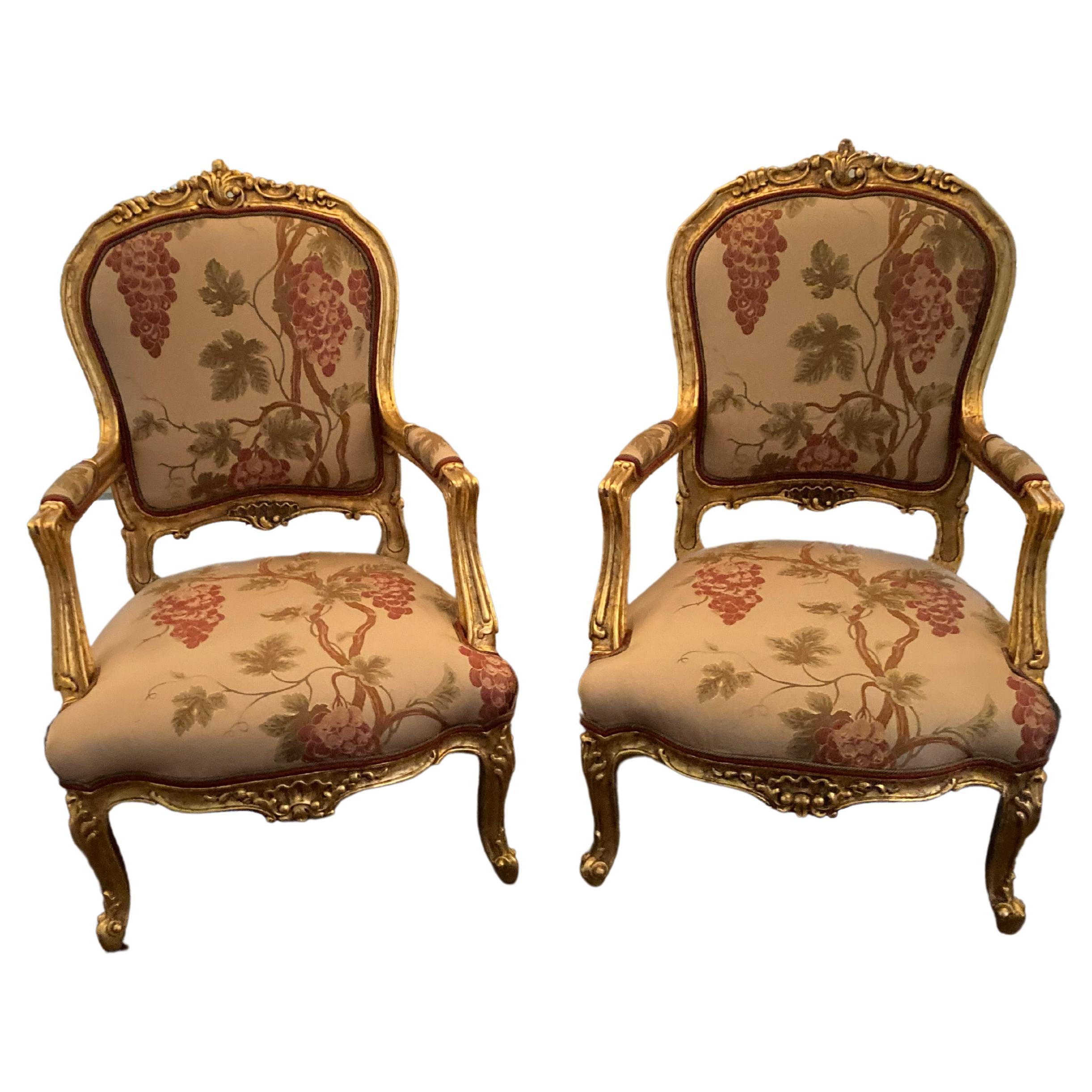 Pair of Early 20th Century French Large Scale Chairs 