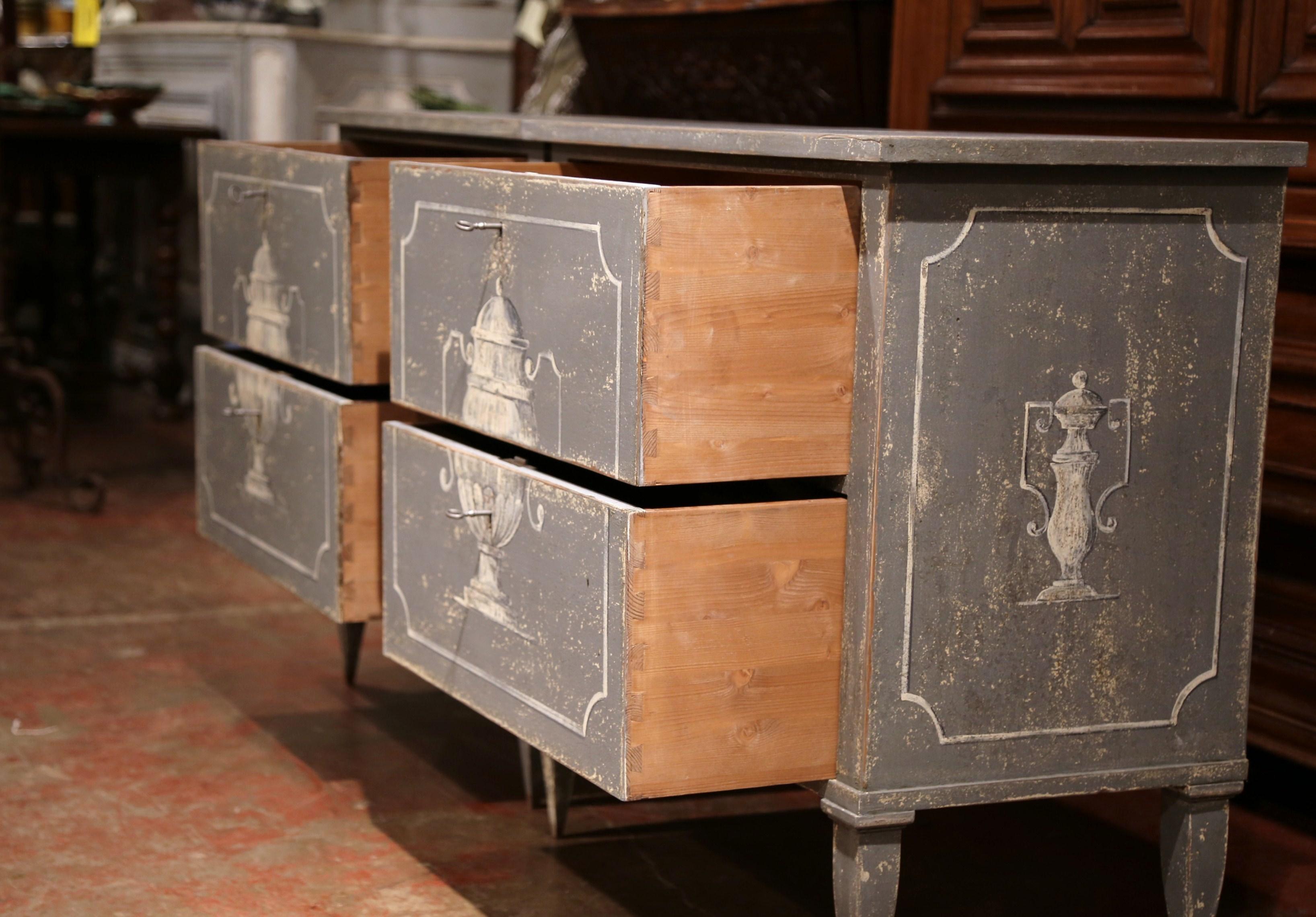 Pair of Early 20th Century French Louis Philippe Painted Nightstands or Commodes 2