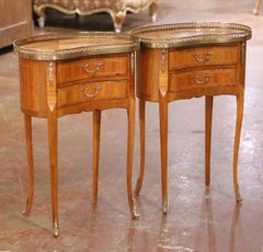 Paar Beistelltische aus Kirsche im französischen Louis-XV-Stil aus dem frühen 20.