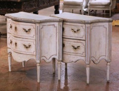 Pair of Early 20th Century French Louis XVI Revival Painted Nightstands Chests