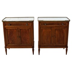 Pair of Early 20th Century French Louis XVI Style Mahogany Buffets, Nightstands