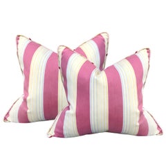 Pair of Early 20th Century French Ombré Striped Pillows
