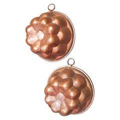 Pair of Early 20th Century French Red Copper Baking Molds