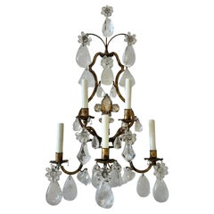 Pair of Early 20th Century French Rock Crystal Wall Sconces