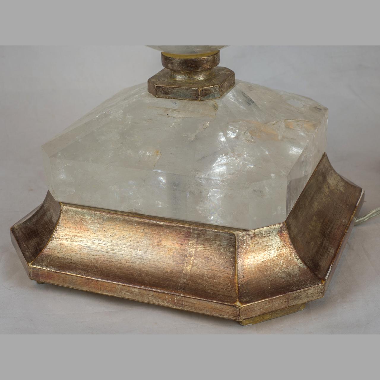Early 20th Century French Rock Crystal Table lamp In Good Condition For Sale In New York, NY