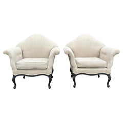 Antique Pair of Early 20th Century French Upholstered Armchairs