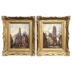 Pair of Early 20th Century French Views by British Artist Alfred Bentley