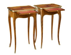Pair of early 20th century French walnut side tables