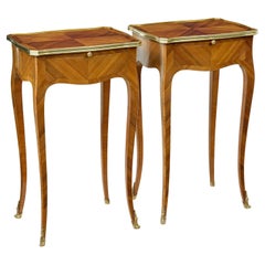 Pair of early 20th century French walnut side tables