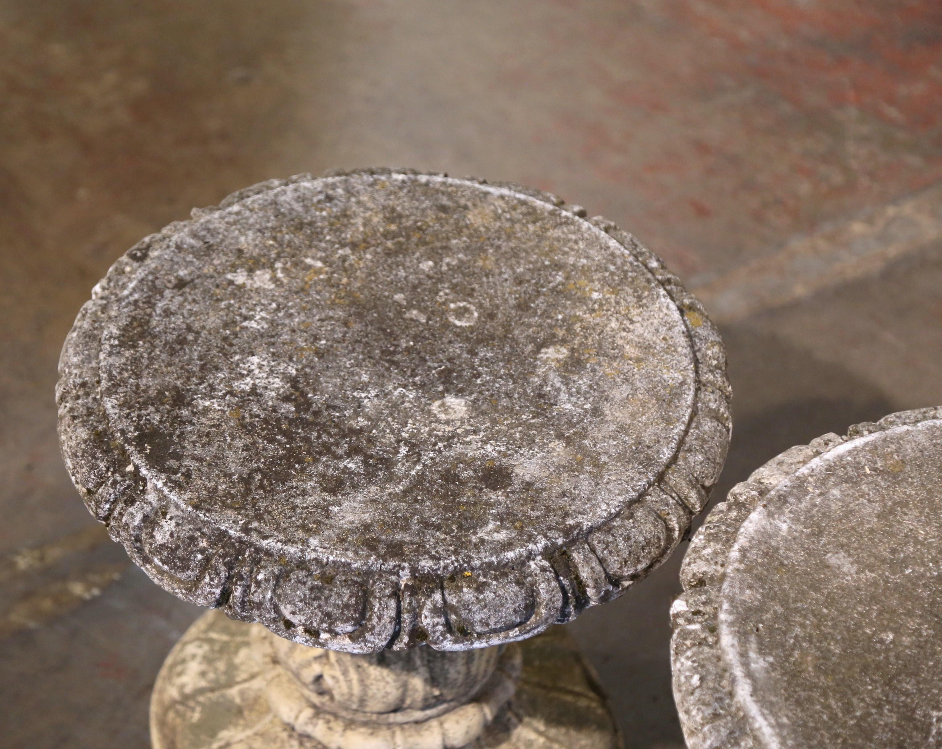 Pair of Early 20th Century French Weathered Concrete Stools from Normandy For Sale 6
