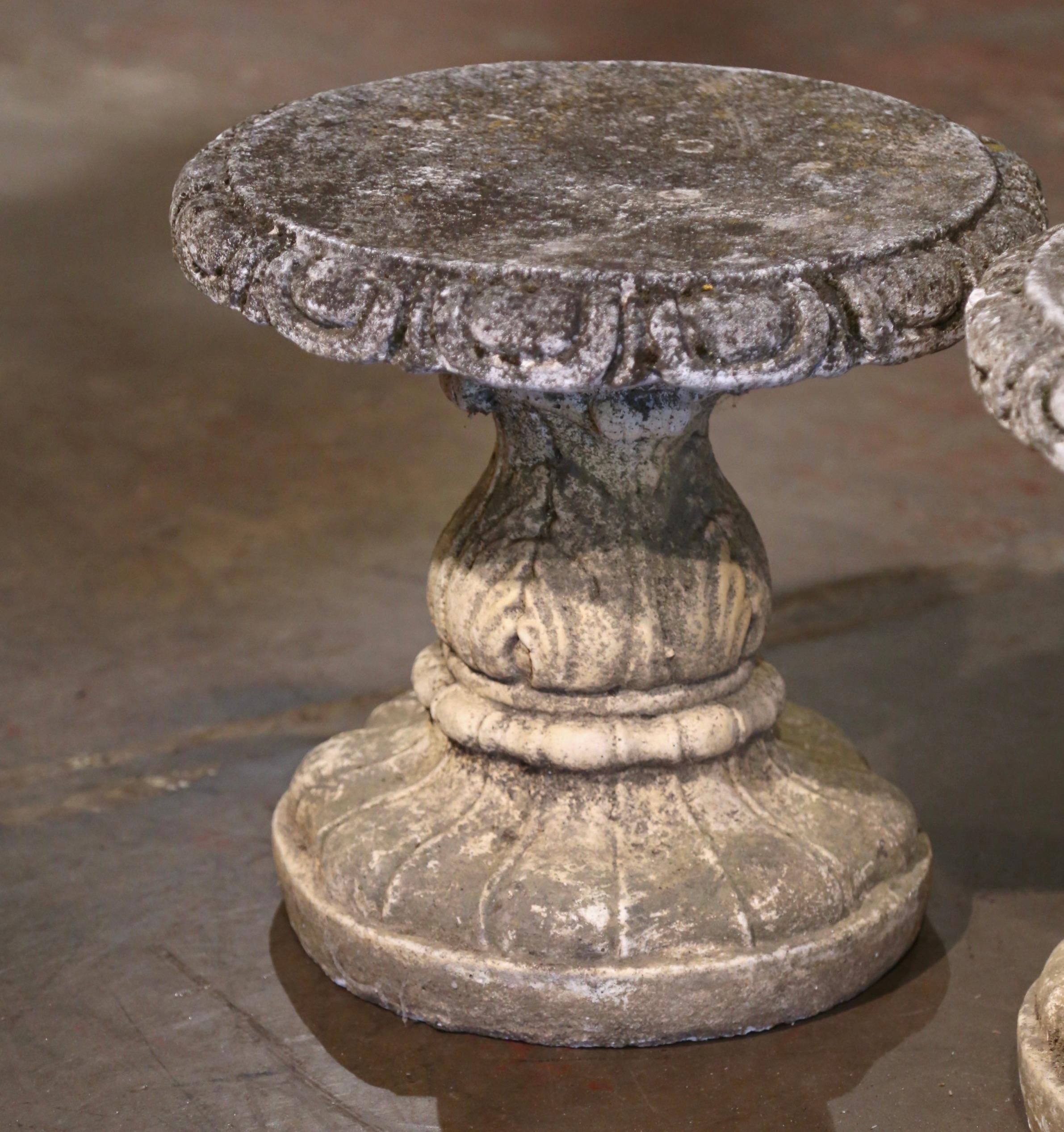 Pair of Early 20th Century French Weathered Concrete Stools from Normandy For Sale 4