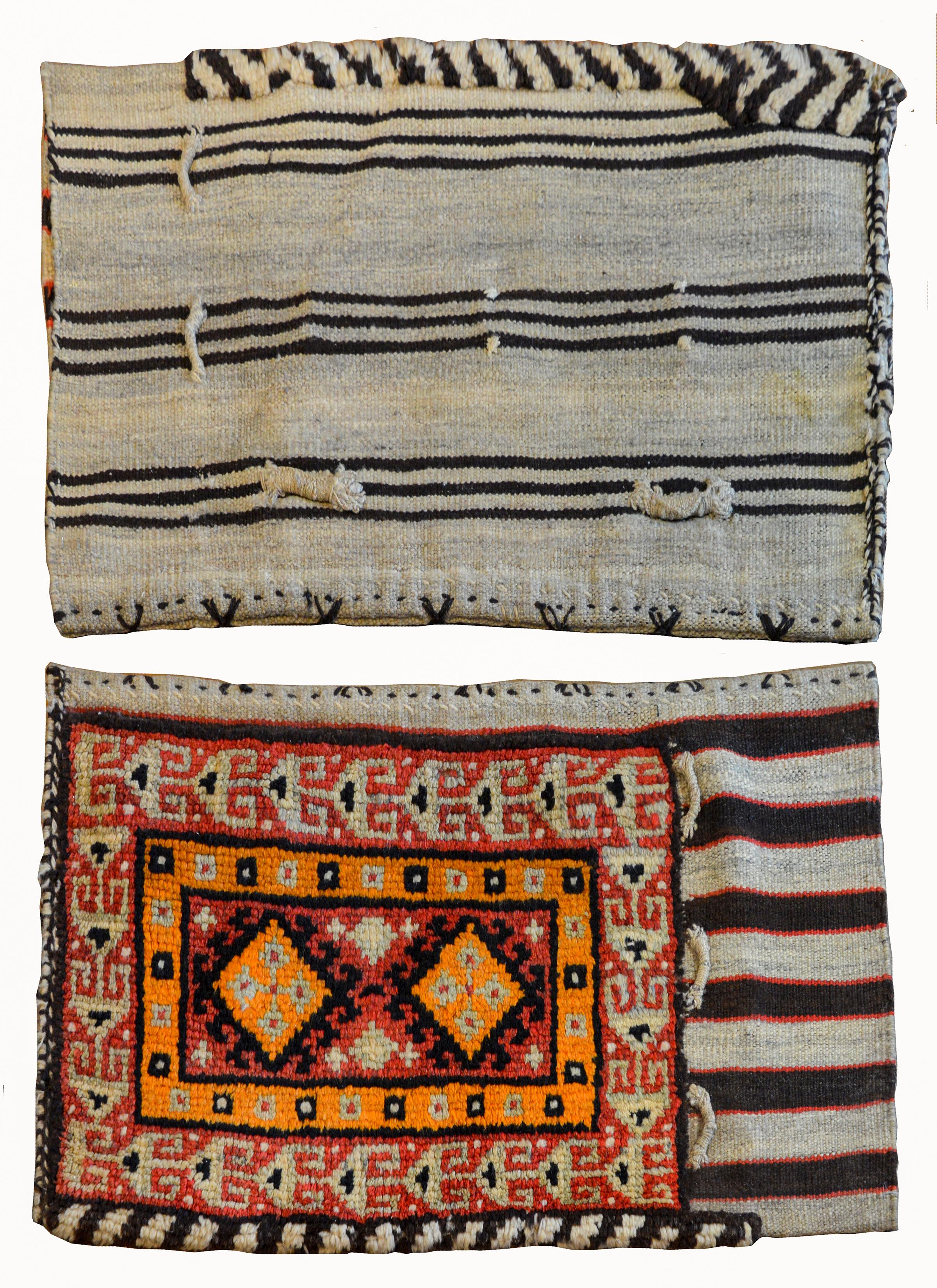 Tribal Pair of Early 20th Century Gabbeh Grain Bag Rugs For Sale