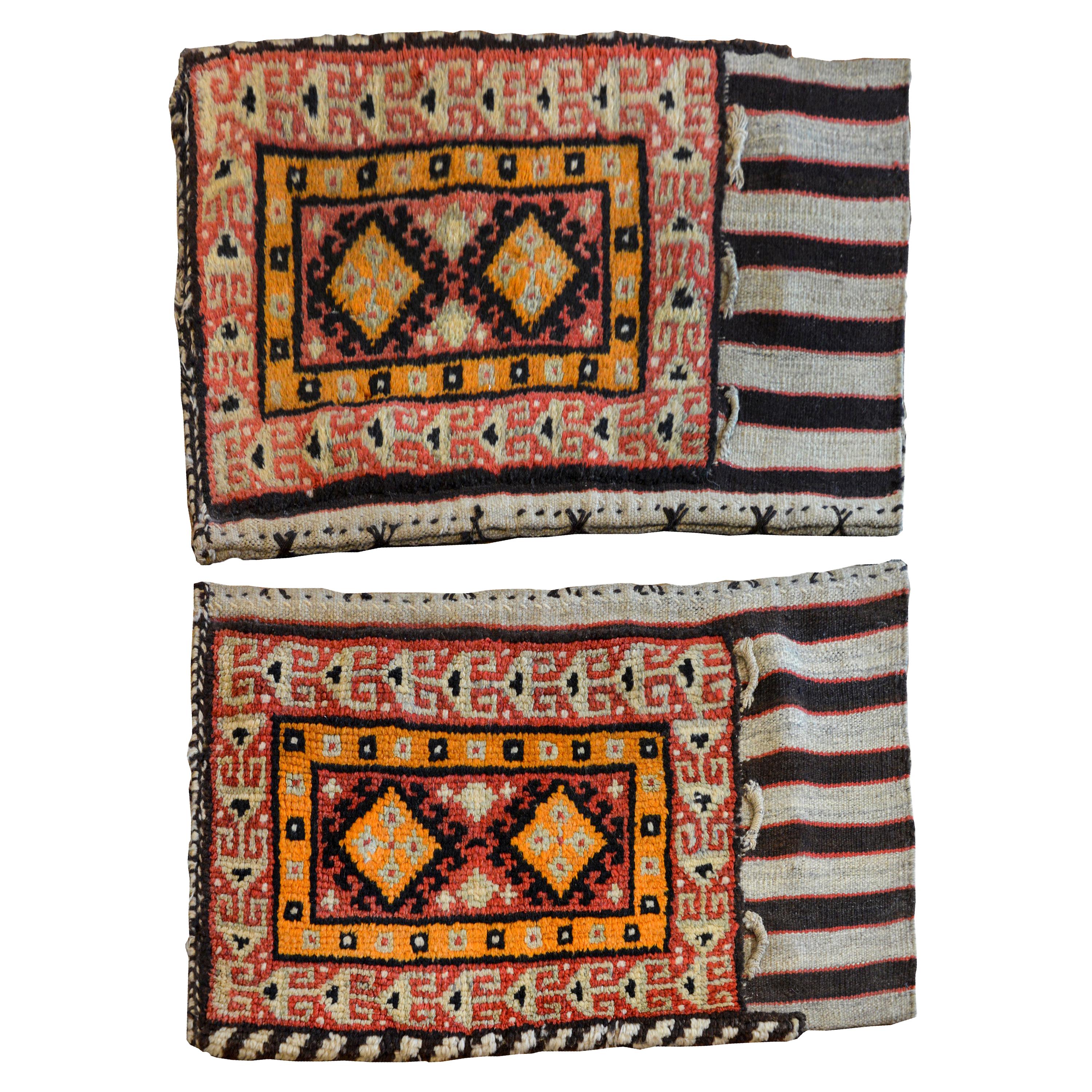 Pair of Early 20th Century Gabbeh Grain Bag Rugs For Sale