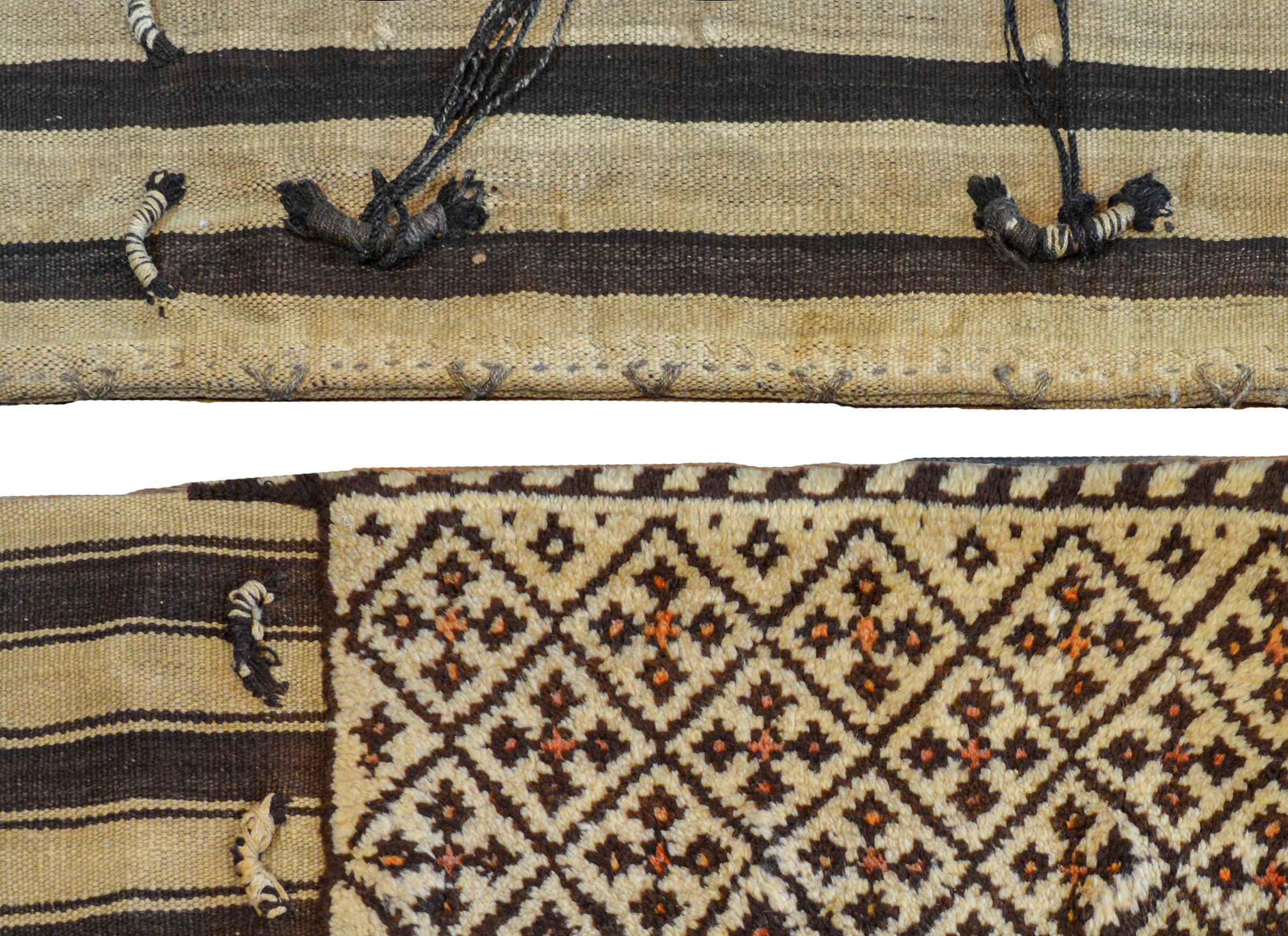 Vegetable Dyed Pair of Early 20th Century Gabbeh Grain Bags For Sale