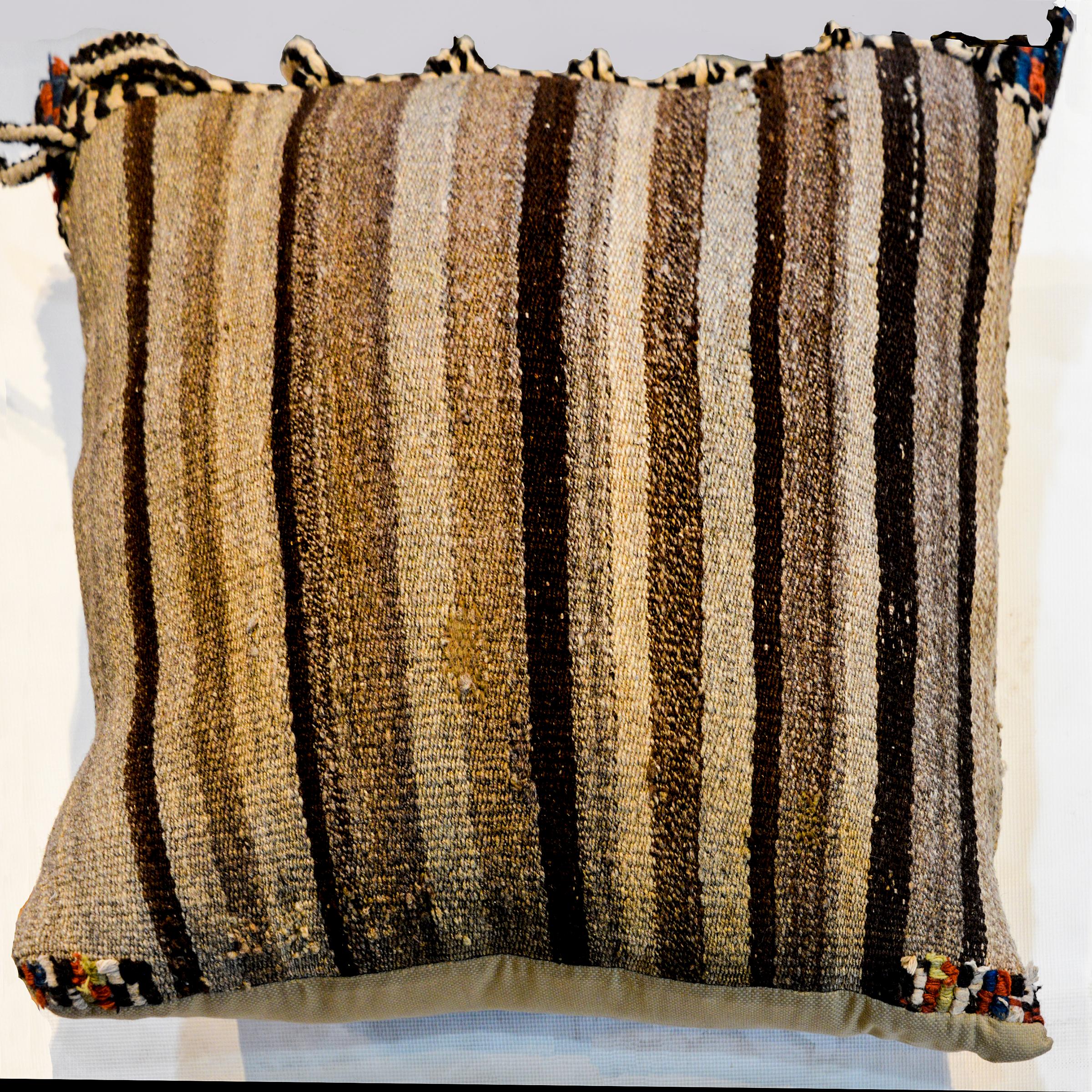 Tribal Pair of Early 20th Century Gabbeh Kilim Pillows For Sale