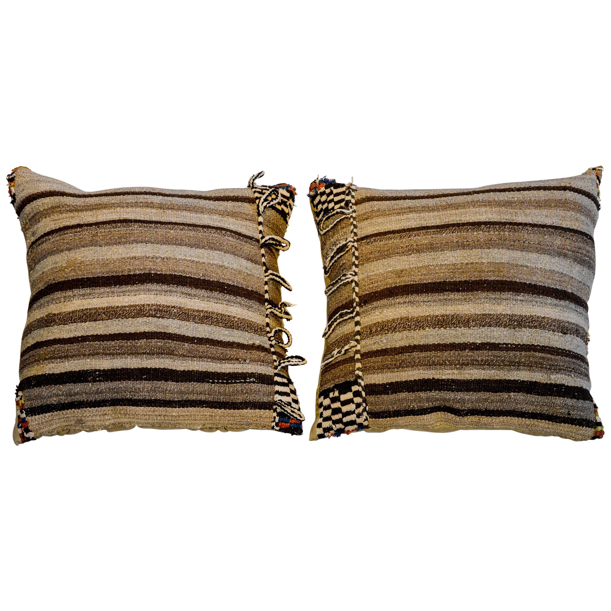 Pair of Early 20th Century Gabbeh Kilim Pillows For Sale