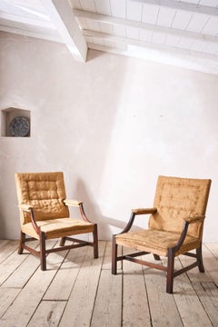 Pair of Early 20th Century Gainsborough style open armchairs