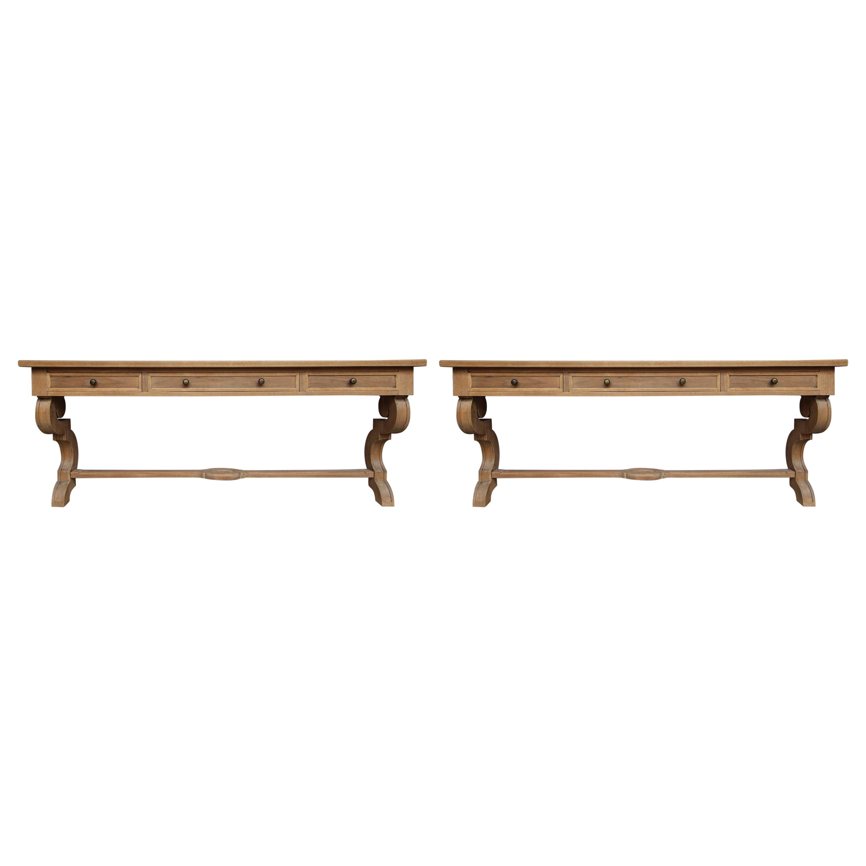 Pair of Early 20th Century German Pharmacy Console Tables