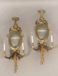 Pair of Early 20th Century Gilt Bronze Four Light Sconces