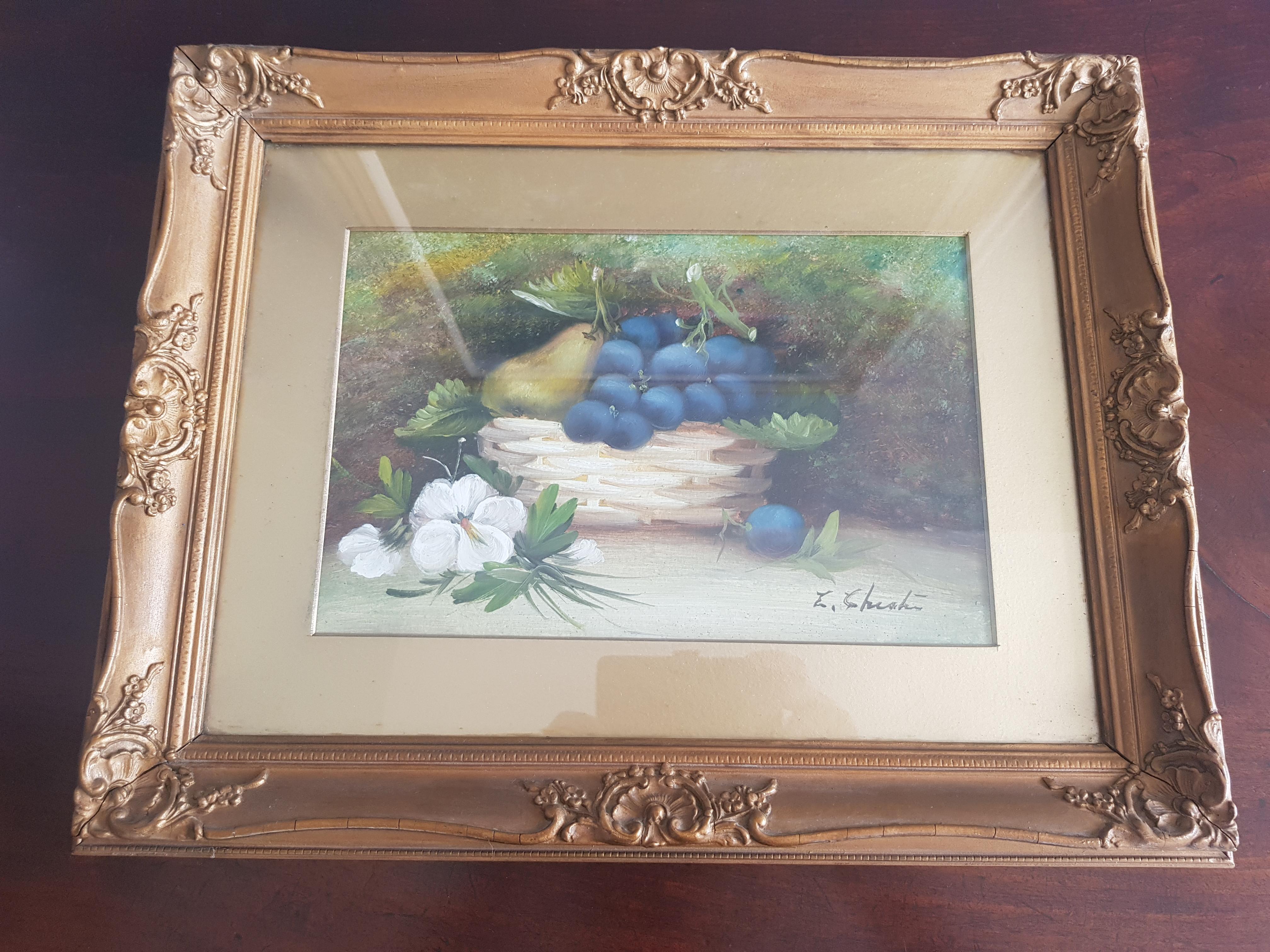 British Pair of Early 20th Century Gold Gilt Framed Paintings by E. Chester For Sale