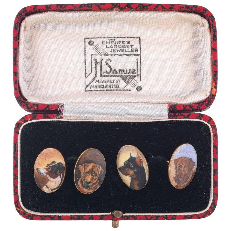 Art Nouveau Pair of Early 20th Century Gold Novelty Cufflinks