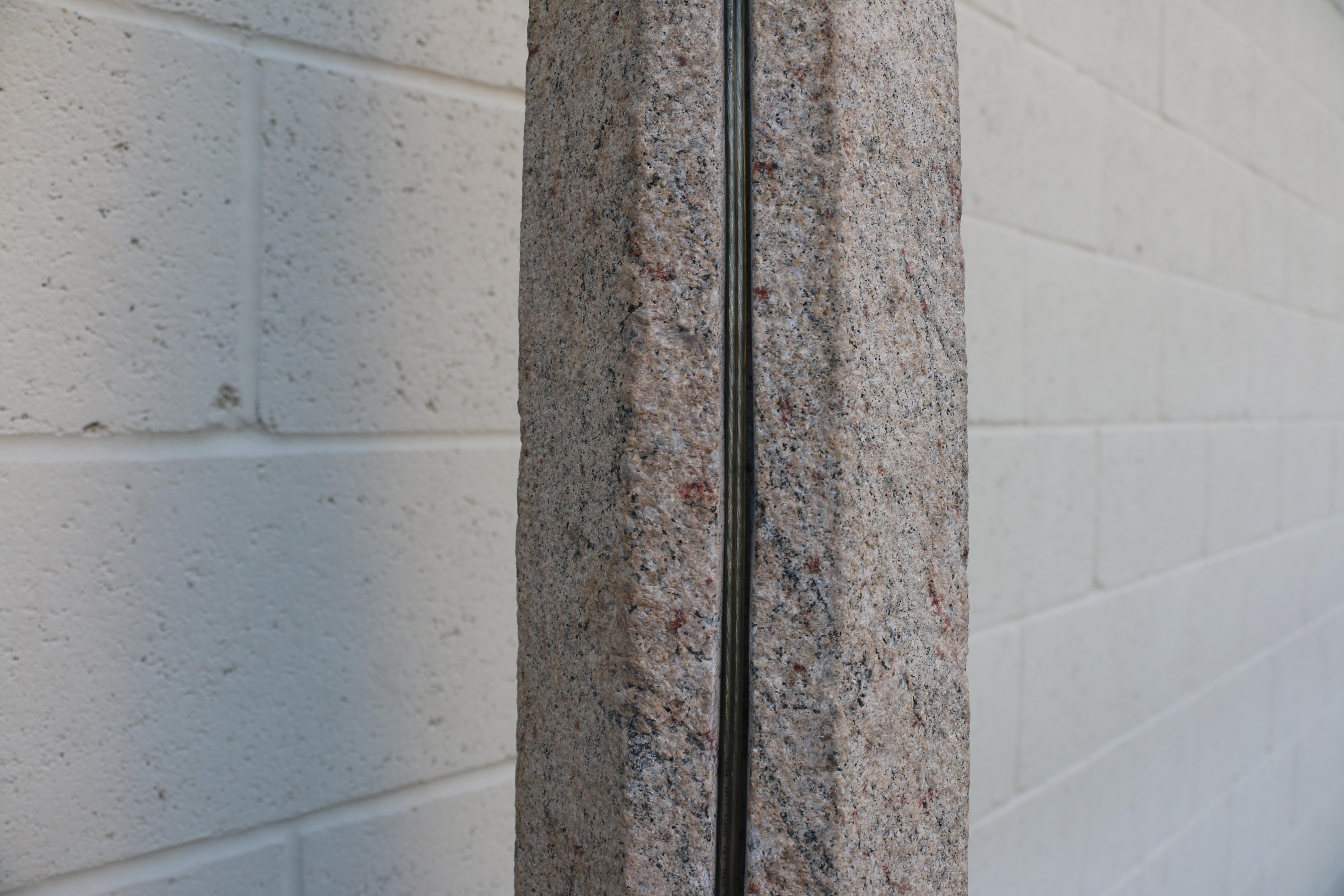 Pair of Early 20th-Century Granite Monumental Floor Lamp For Sale 12