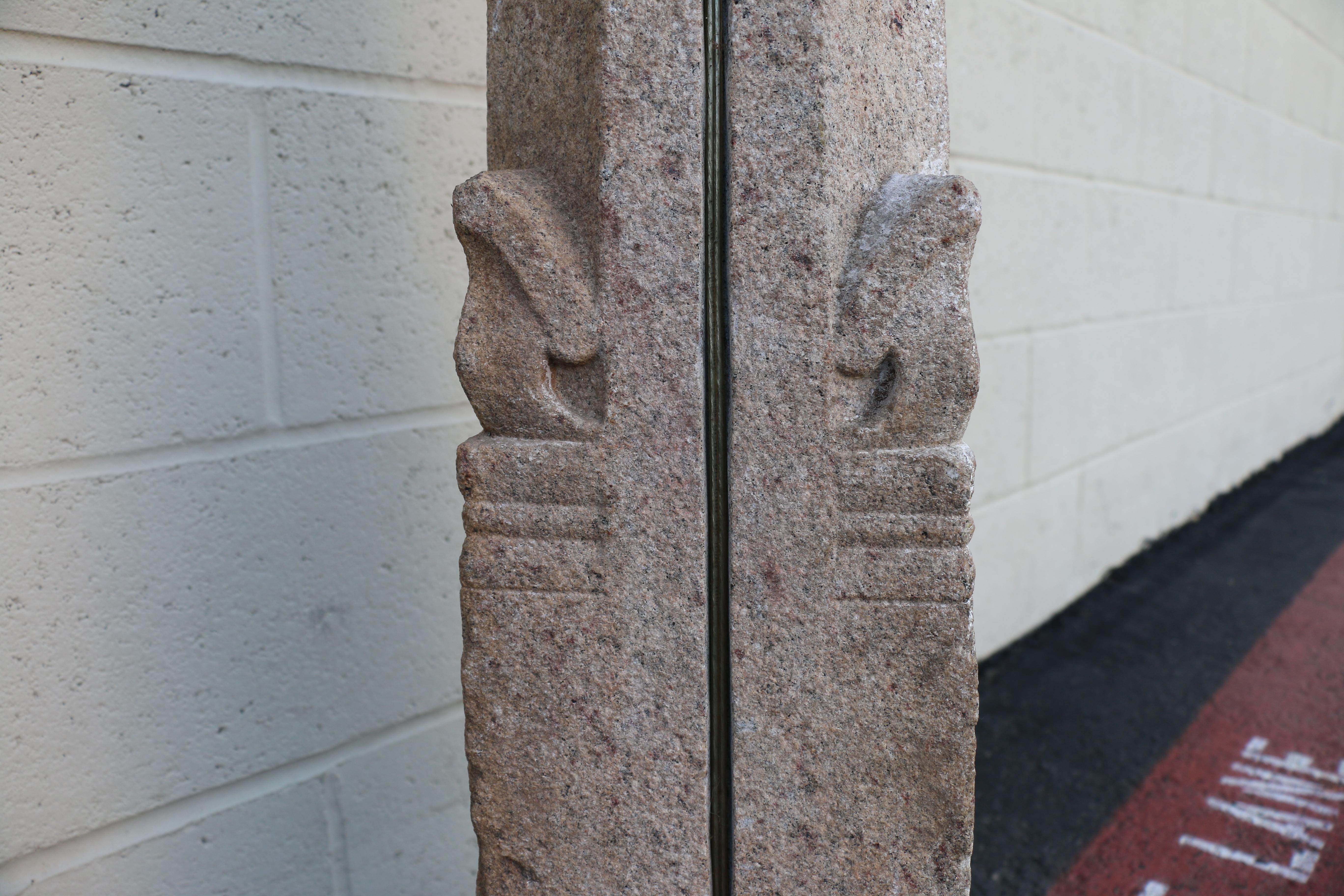 Pair of Early 20th-Century Granite Monumental Floor Lamp For Sale 14