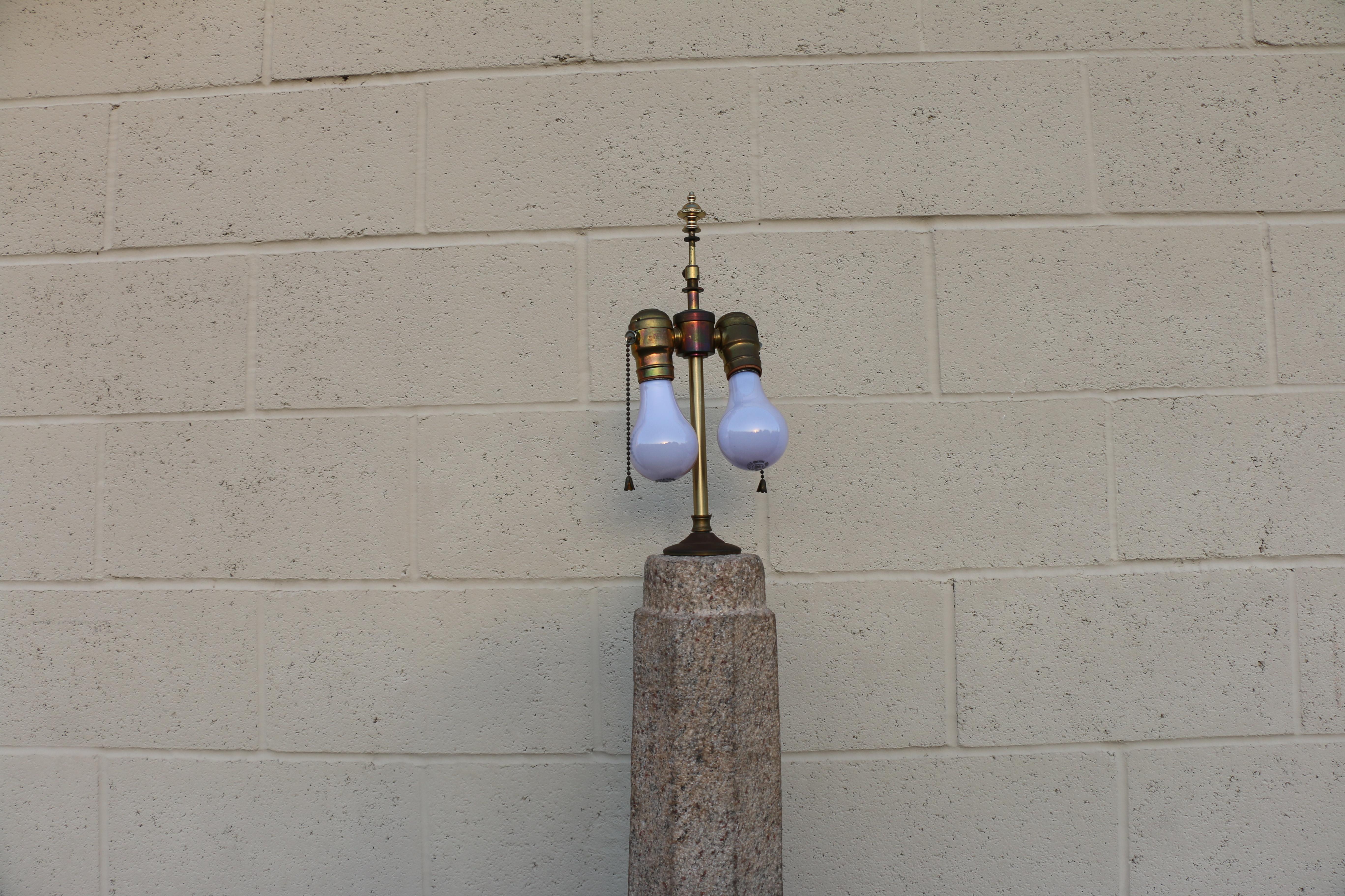 Pair of Early 20th-Century Granite Monumental Floor Lamp For Sale 1