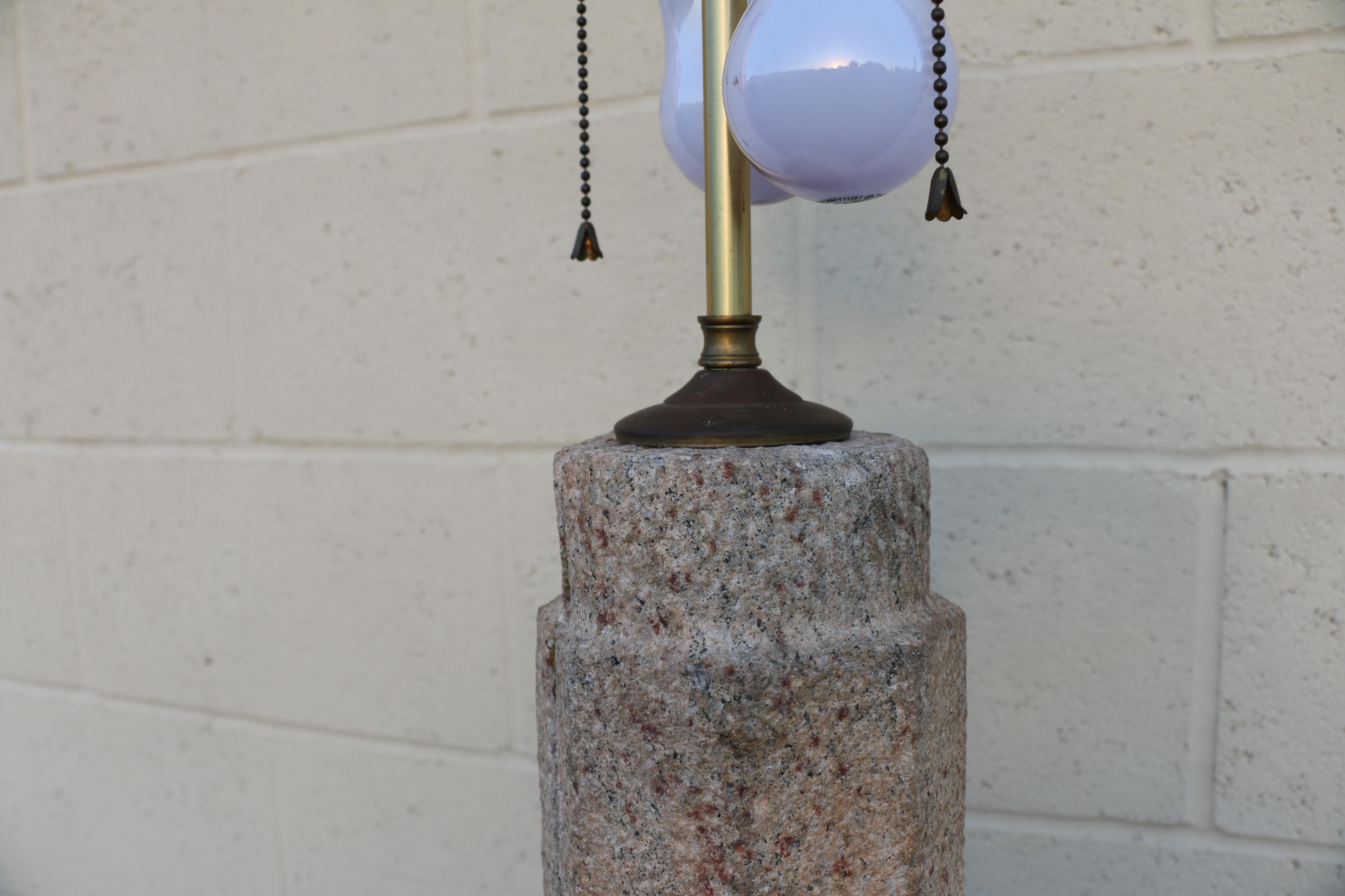 Pair of Early 20th-Century Granite Monumental Floor Lamp For Sale 2