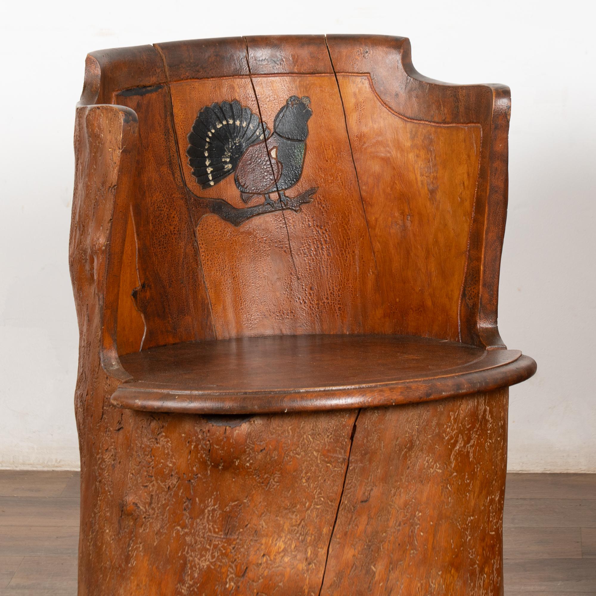 Sculpté à la main Paire de tabourets en rondins sculptés à la main 