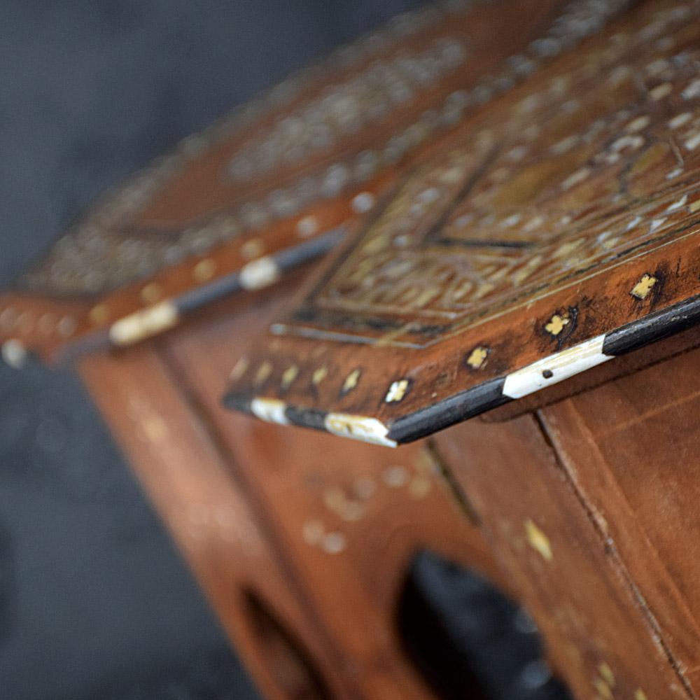 Hand-Crafted Pair of Early 20th Century Indian Hoshiarpur Occasional Tables