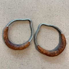 Pair Of Early 20th Century Iron And Leather Gymnastic Rings