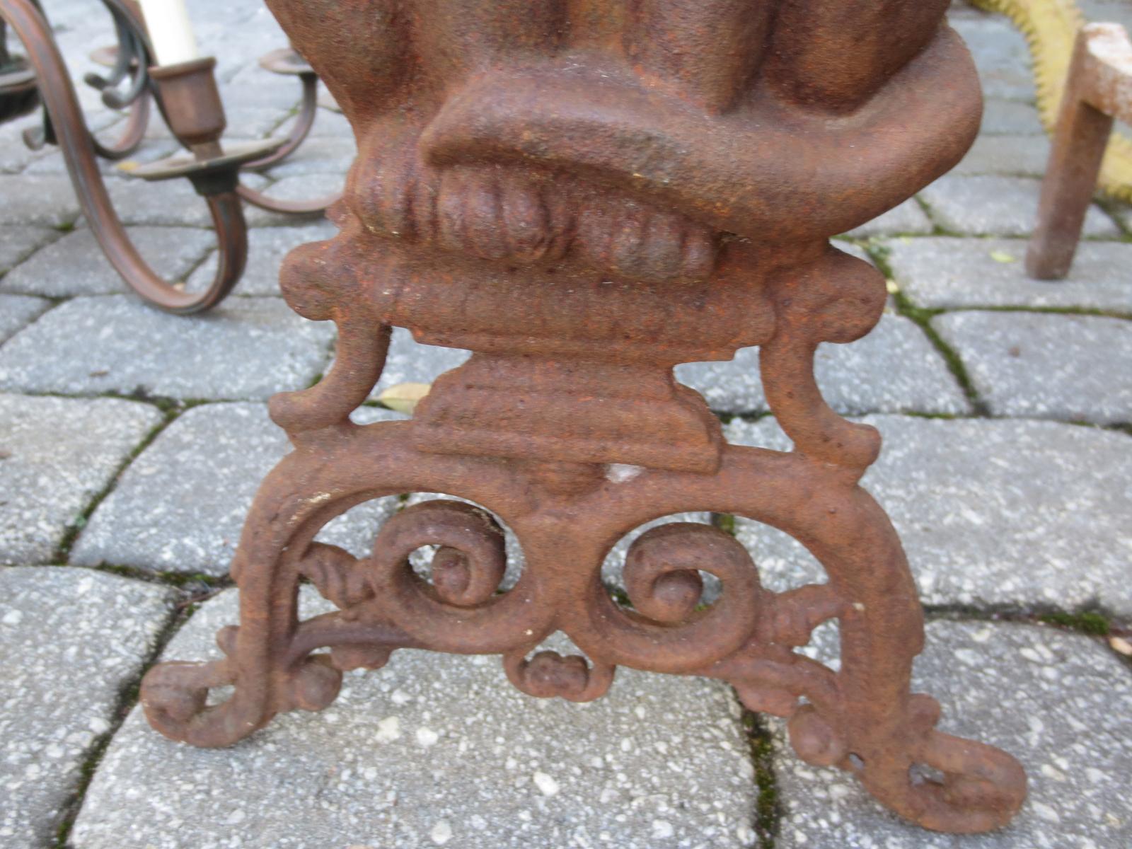 Pair of Early 20th Century Iron Cat Andirons For Sale 1