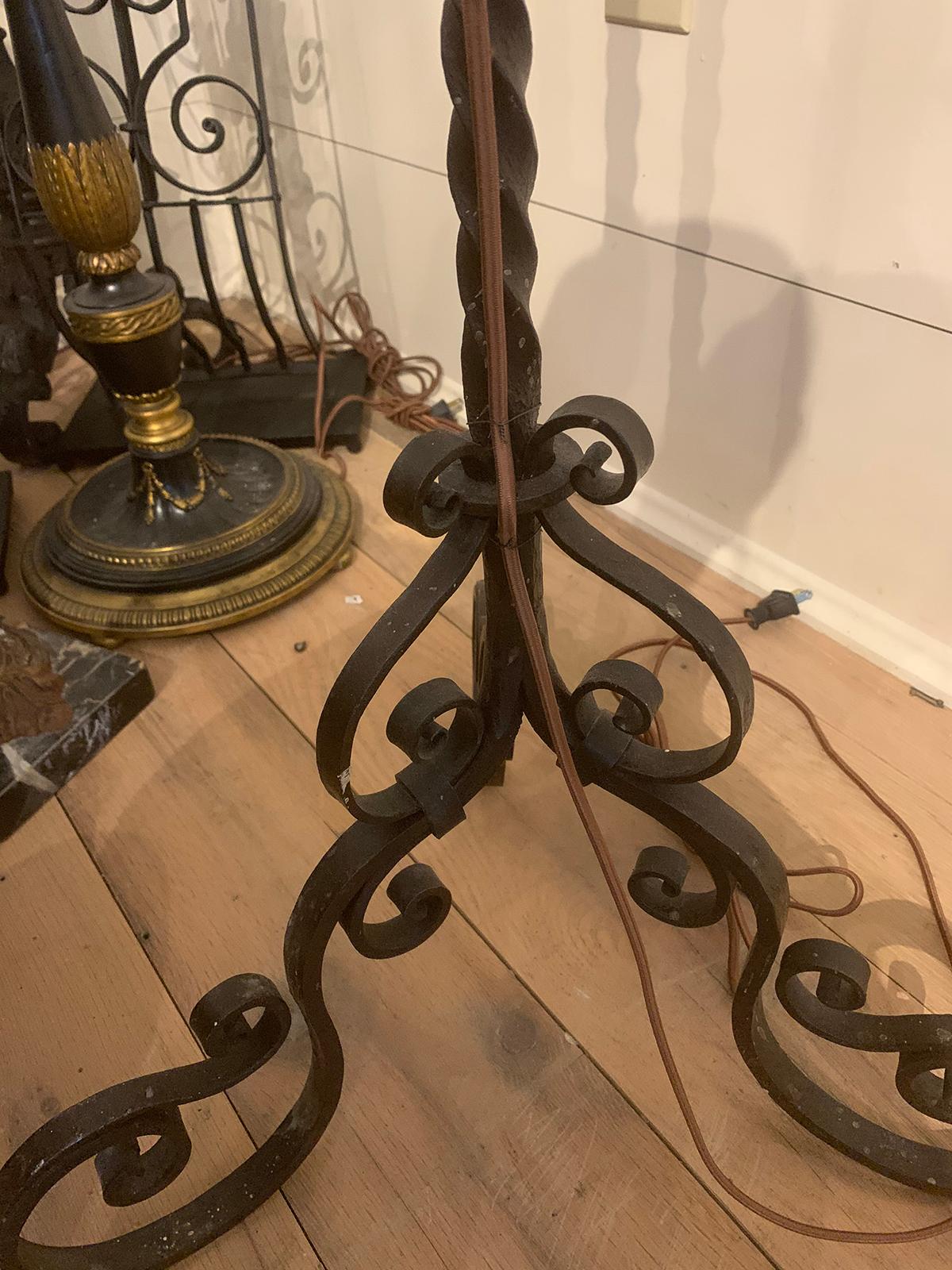 Pair of Early 20th Century Iron Floor Lamps 11
