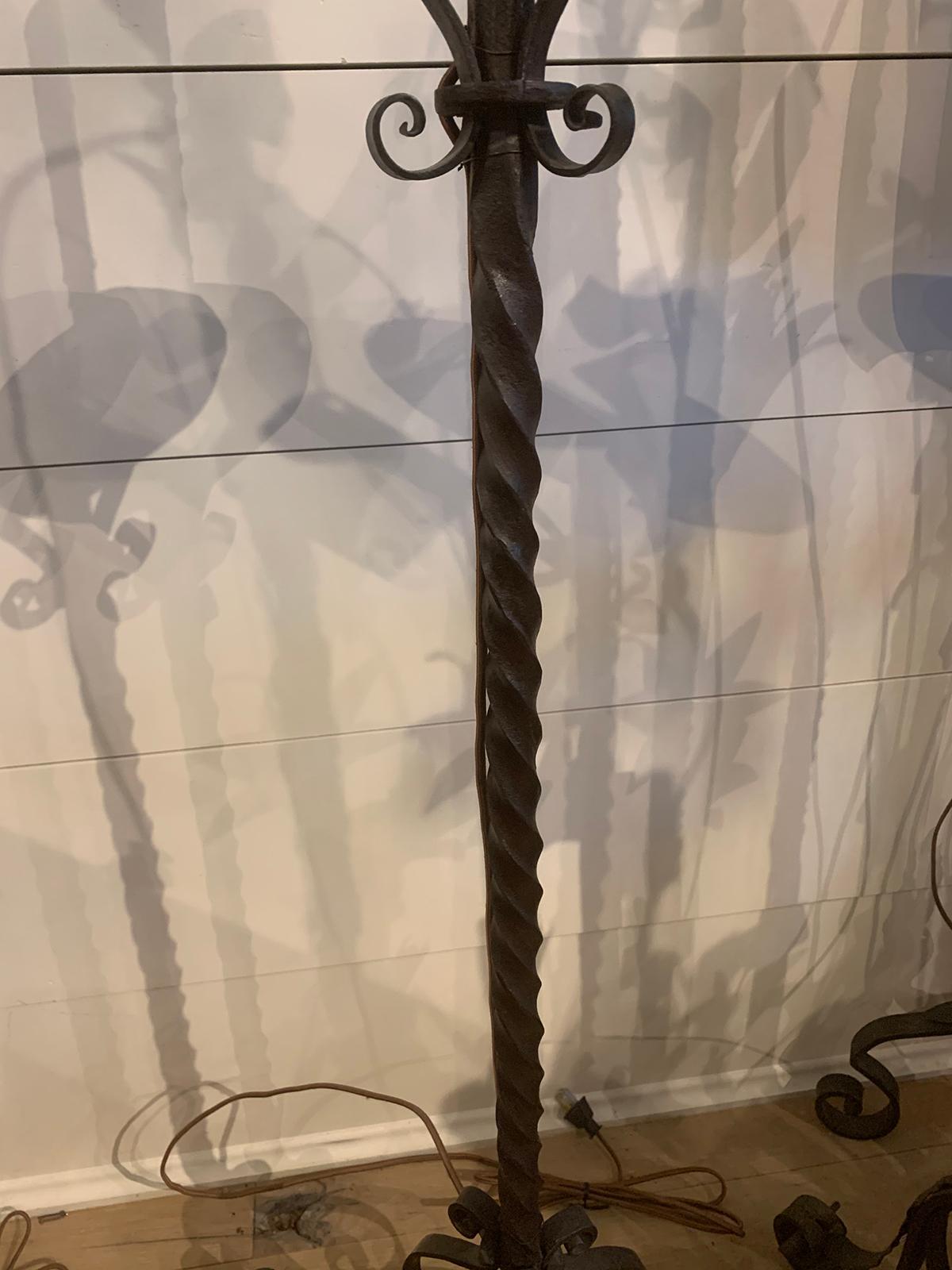 Pair of Early 20th Century Iron Floor Lamps 6