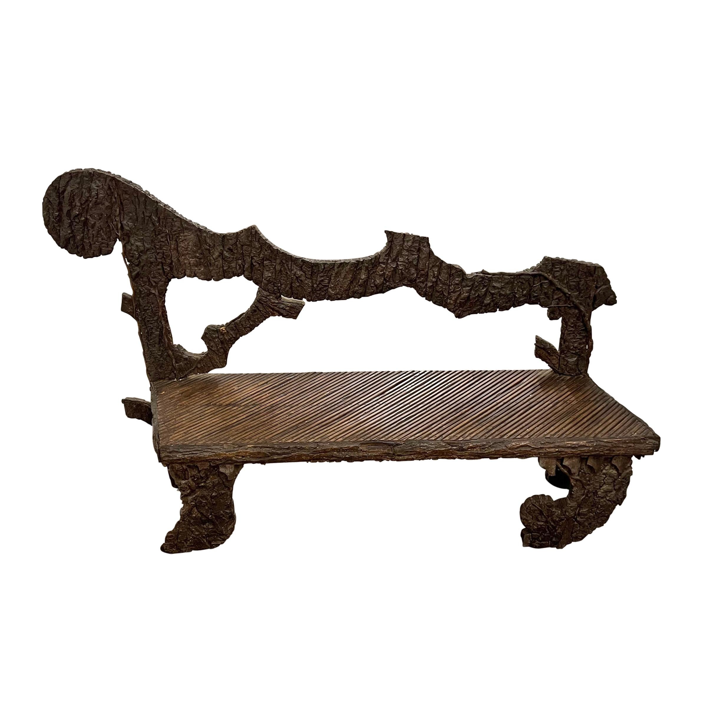 Hand-Crafted Pair of Early 20th Century Italian Benches from a Tyrolean Chalet For Sale