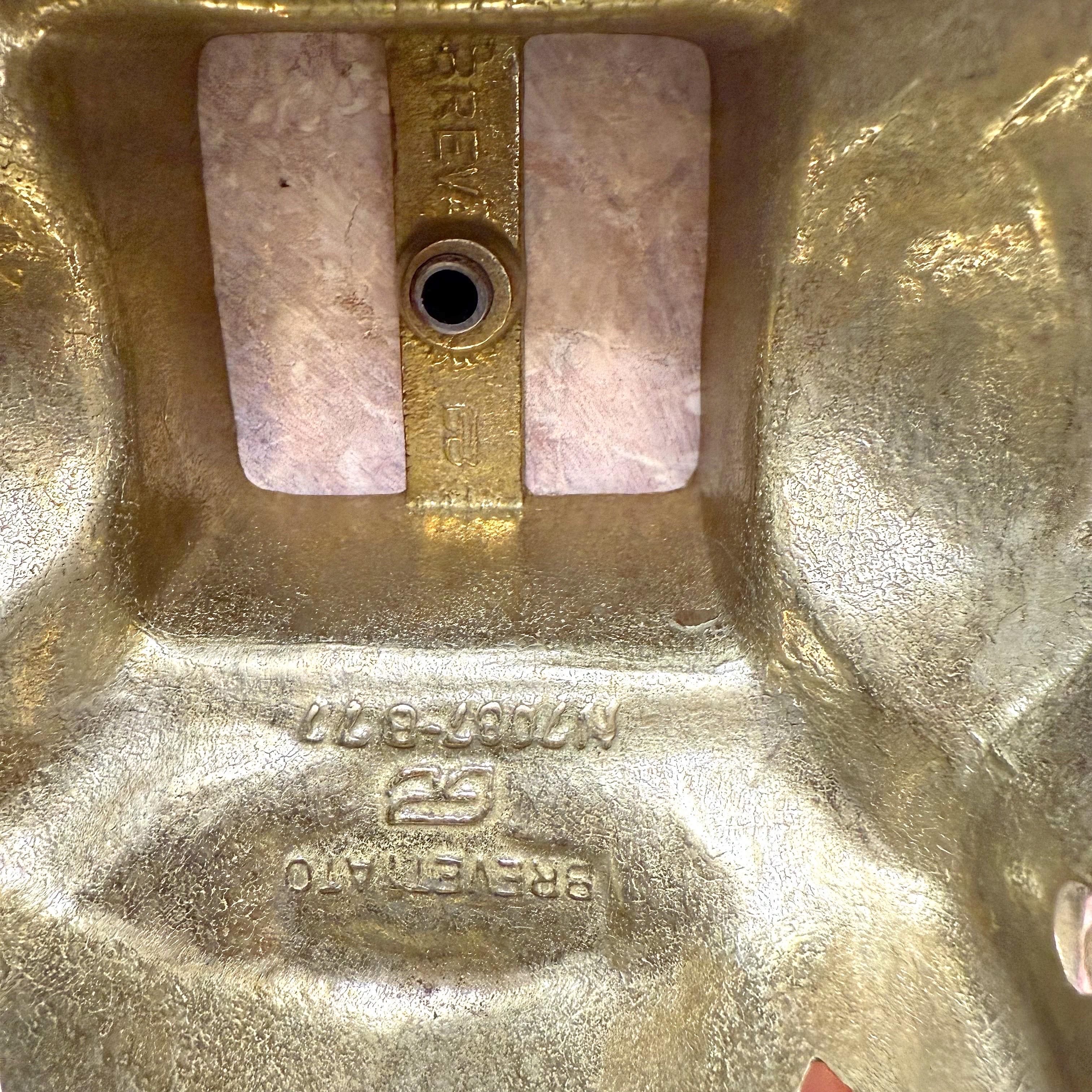 Paire de chandeliers italiens en laiton et marbre Brevettato du début du 20e siècle en vente 5