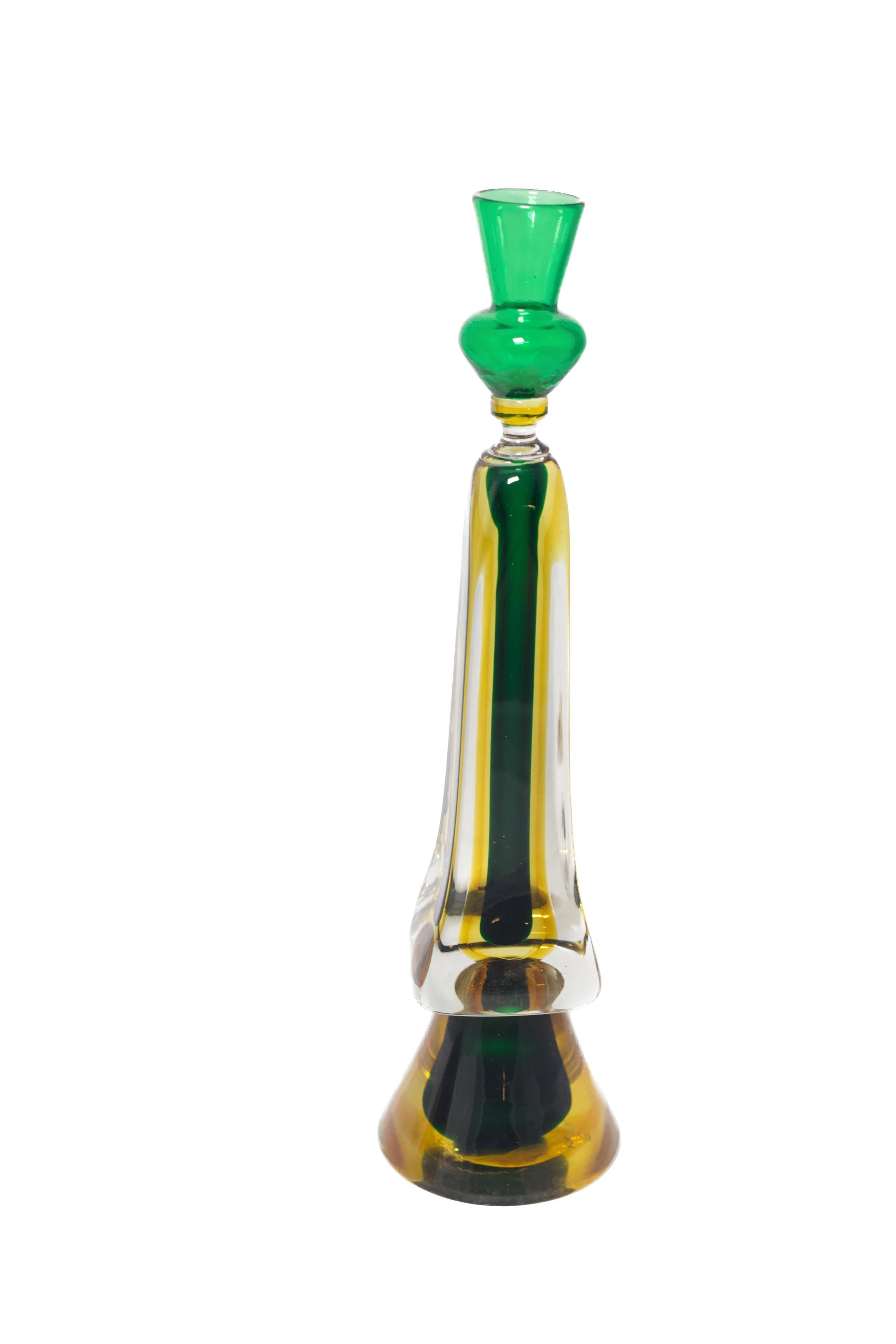 Coppia di candelieri in vetro di Murano dell'inizio del XX secolo In condizioni buone in vendita a Miami, US