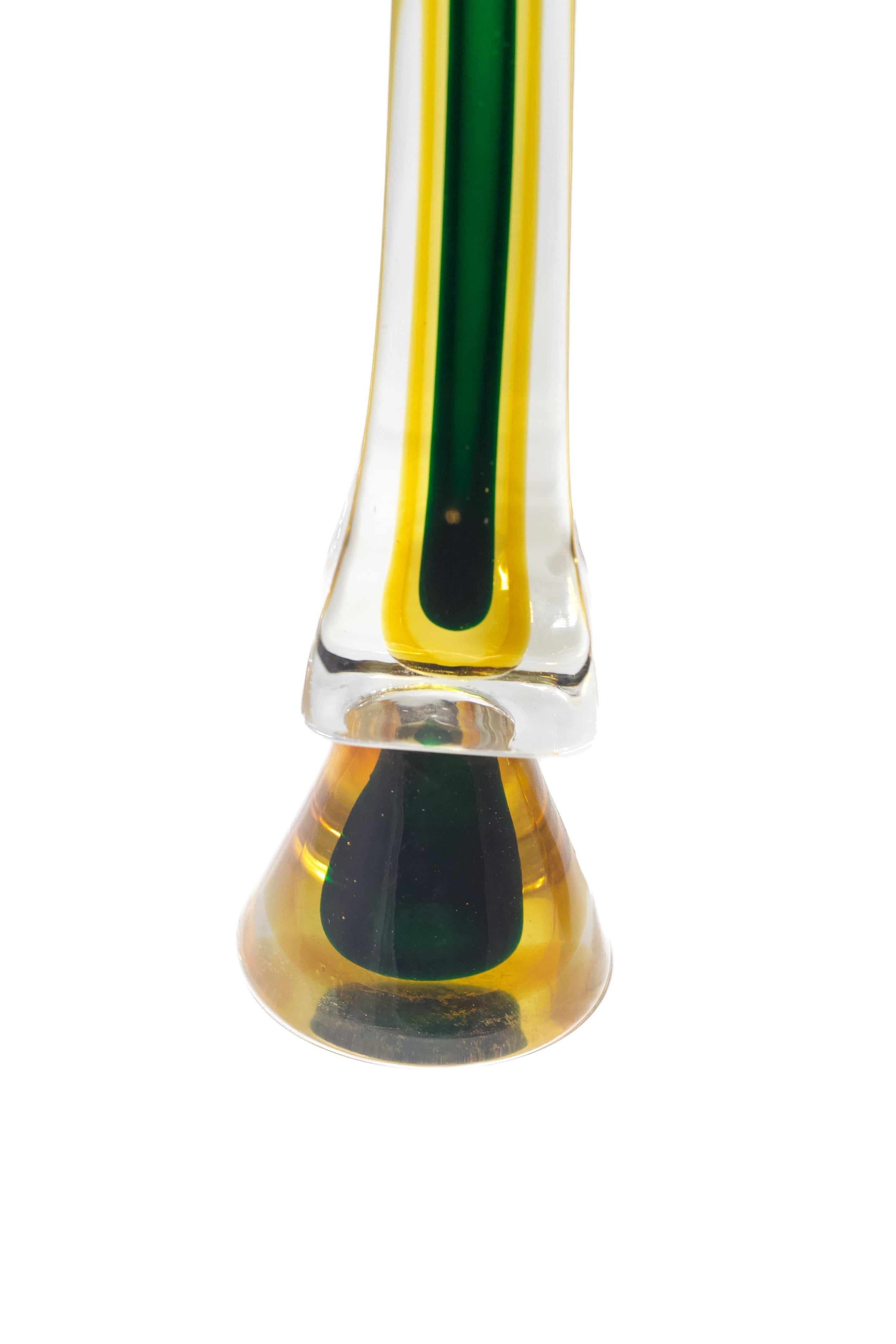Vetro di Murano Coppia di candelieri in vetro di Murano dell'inizio del XX secolo in vendita