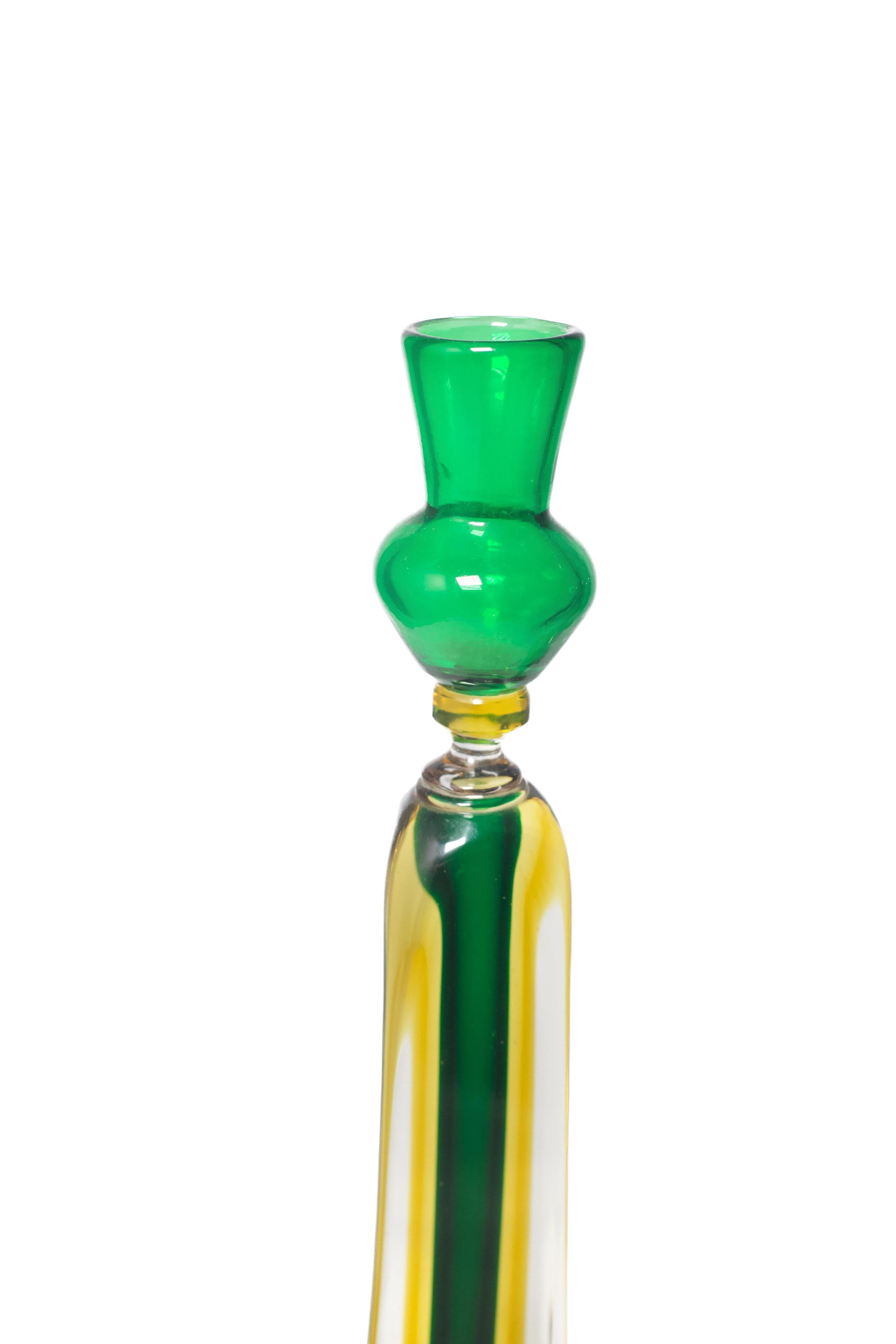 Coppia di candelieri in vetro di Murano dell'inizio del XX secolo in vendita 1