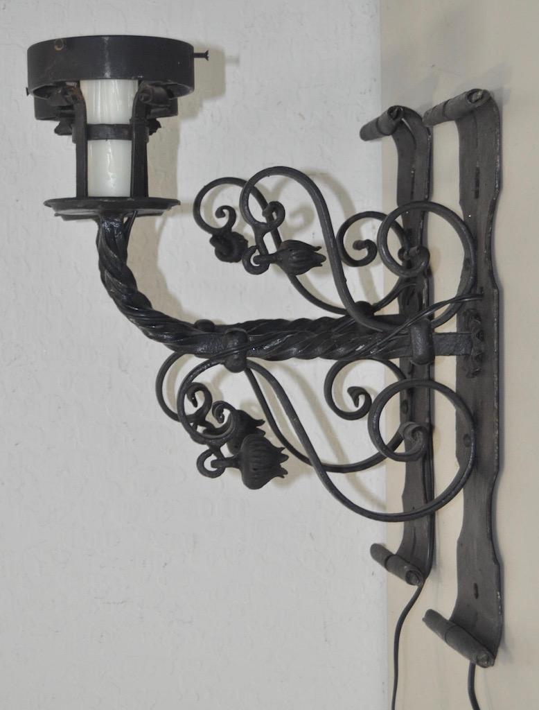Other Pair of Early 20th Century Italian Wrought Iron Wall Sconces