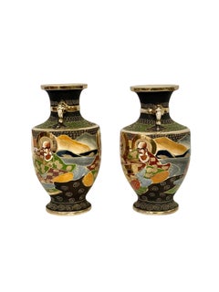 Pair of Early 20th Century Japanese Satsuma Vases