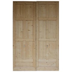 Pair of Early 20th Century Large Pine Sliding Doors from Switzerland