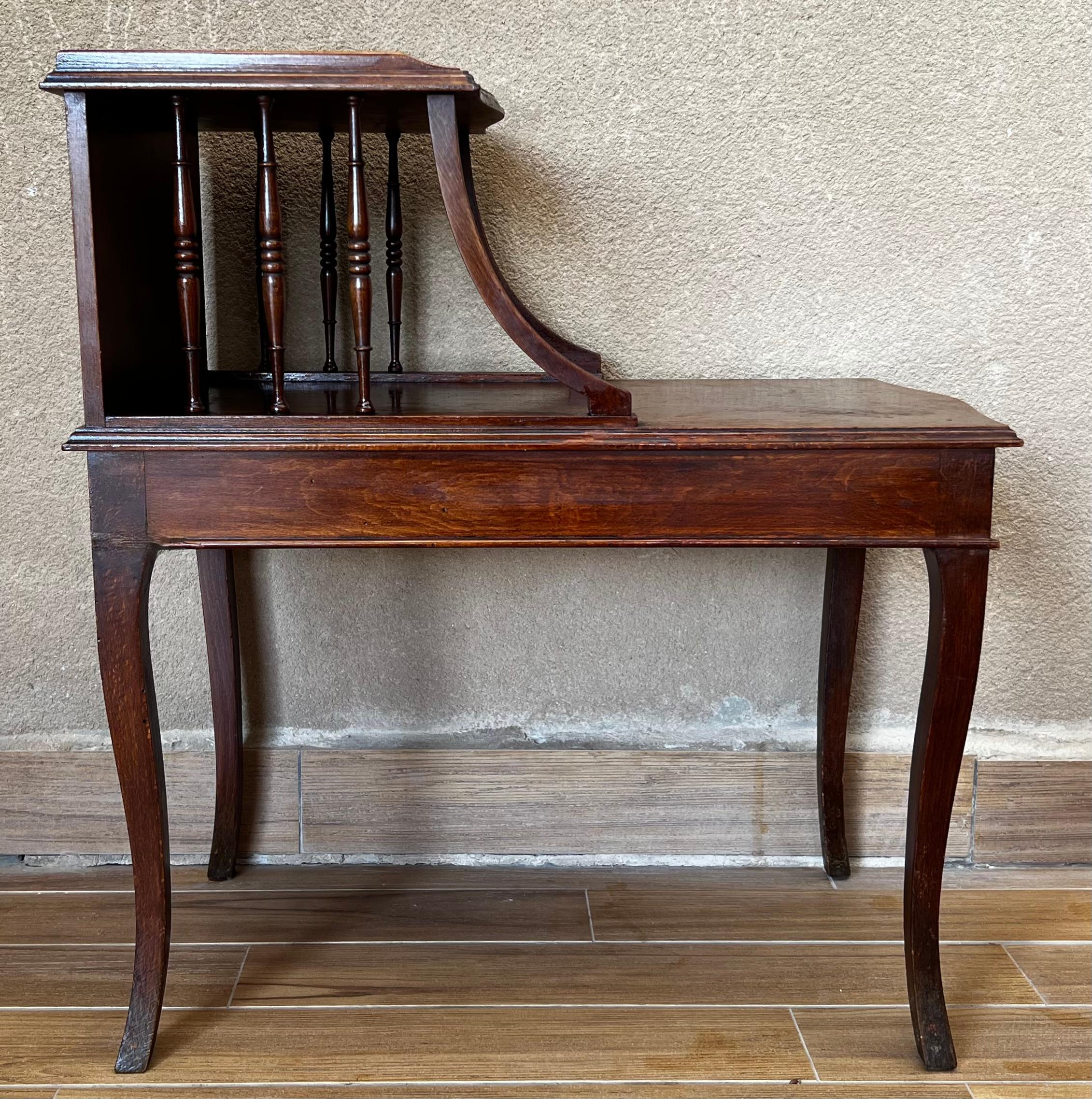 Louis XVI Pair of Early 20th Century Louis XV Two Tier Walnut Nightstands Bedside Tables For Sale