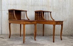Pair of Early 20th Century Louis XV Walnut Nightstands Bedside Tables