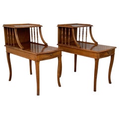 Pair of Early 20th Century Louis XV Walnut Nightstands Bedside Tables