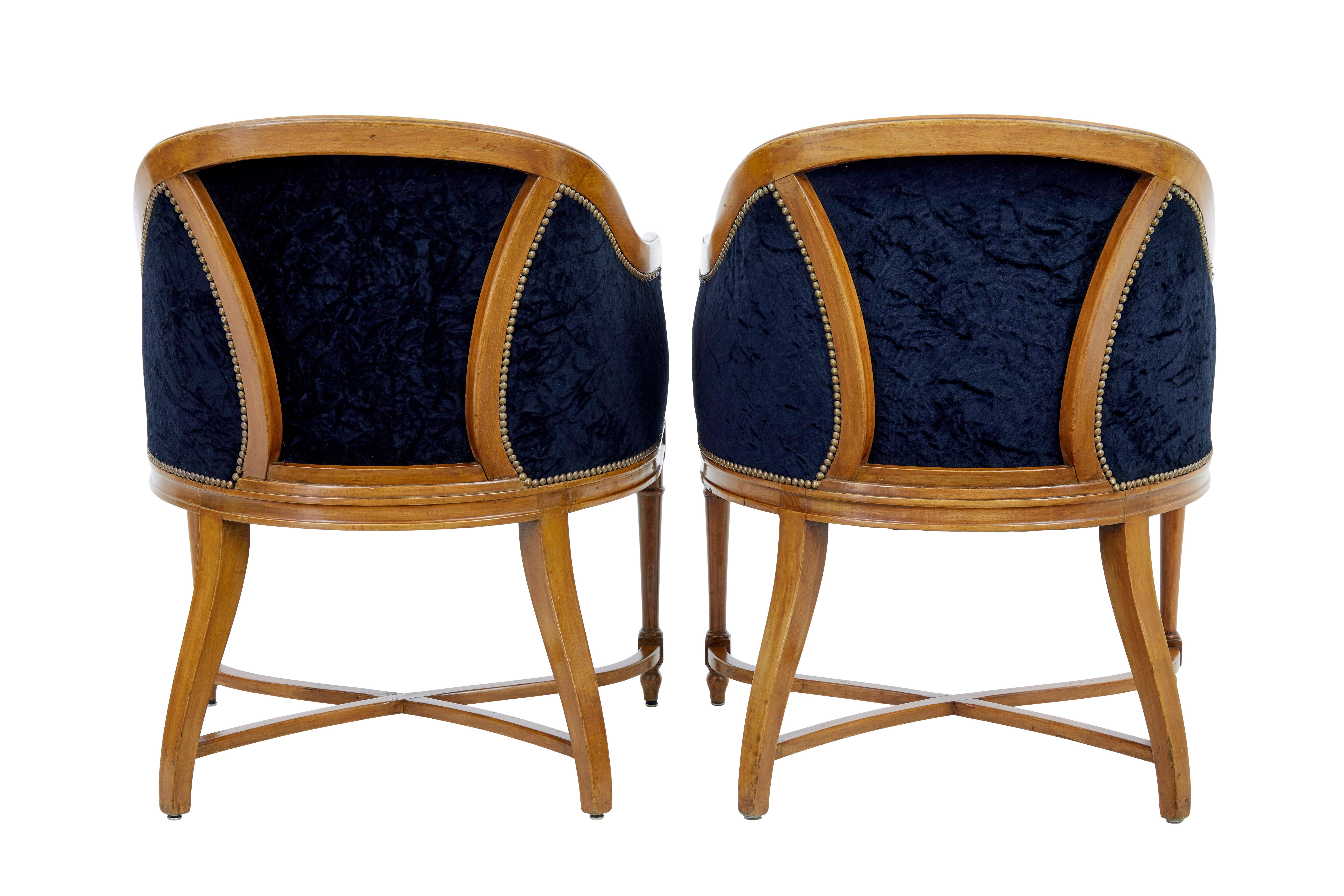 French Pair of early 20th century lounge chairs