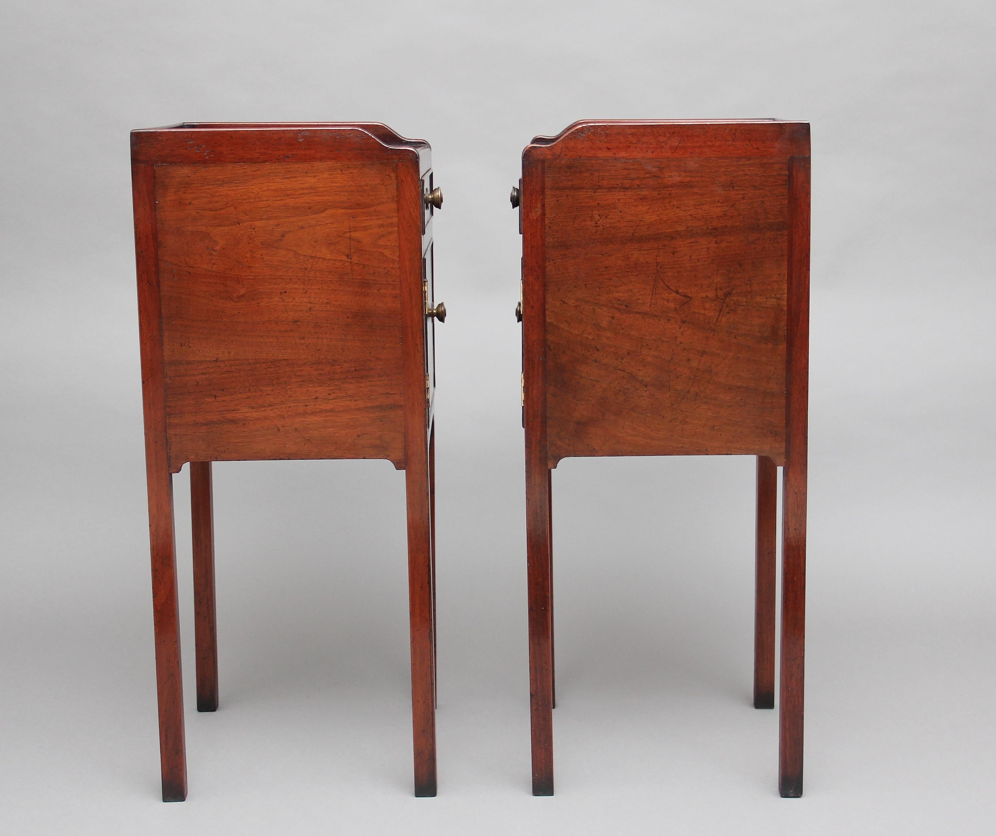 Pair of Early 20th Century Mahogany Bedside Cupboards In Good Condition In Martlesham, GB